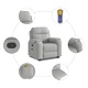Изправящ масажен реклайнер стол, облачно сив, текстил
