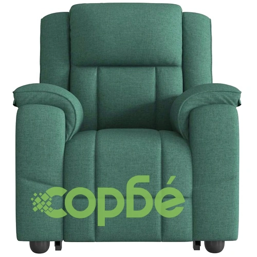 Изправящ реклайнер стол, тъмнозелен, текстил ➤ топ цена ➤ sorbe.bg
