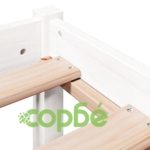 Рамка за легло без матрак, бял, 160x200 см, бор масив ➤ топ цена ➤ sorbe.bg