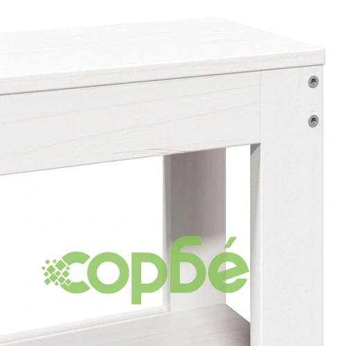 Рамка за легло без матрак, бял, 160x200 см, бор масив ➤ топ цена ➤ sorbe.bg