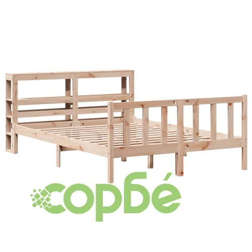 Рамка за легло без матрак, 160x200 см, масивна чамова дървесина ➤ топ цена ➤ sorbe.bg