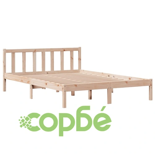 Рамка за легло без матрак, 160x200 см, масивна чамова дървесина ➤ топ цена ➤ sorbe.bg