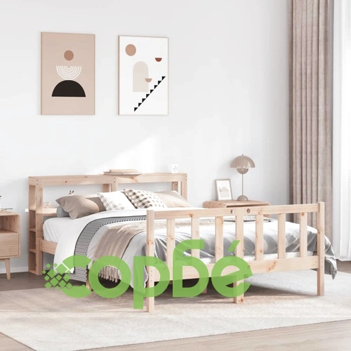 Рамка за легло без матрак, 160x200 см, масивна чамова дървесина ➤ топ цена ➤ sorbe.bg