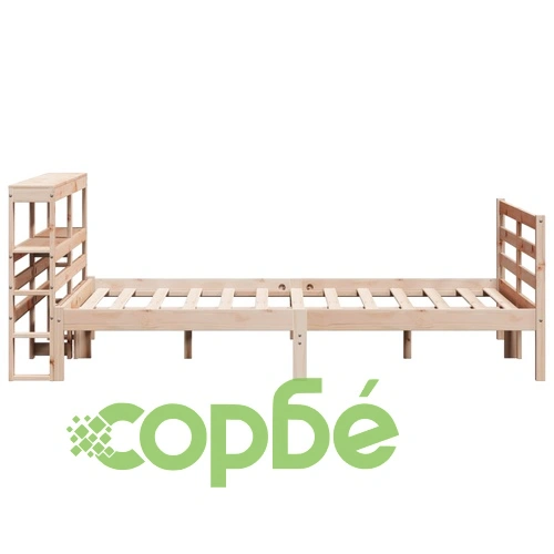 Рамка за легло без матрак, 140x190 см, масивна чамова дървесина ➤ топ цена ➤ sorbe.bg