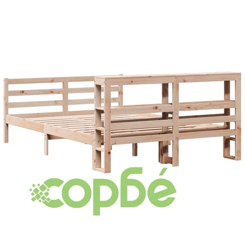 Рамка за легло без матрак, 140x190 см, масивна чамова дървесина ➤ топ цена ➤ sorbe.bg