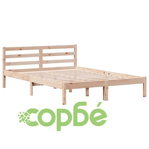 Рамка за легло без матрак, 140x190 см, масивна чамова дървесина ➤ топ цена ➤ sorbe.bg