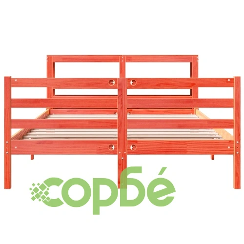 Рамка за легло без матрак, восъчнокафяв, 160x200 см, бор масив ➤ топ цена ➤ sorbe.bg