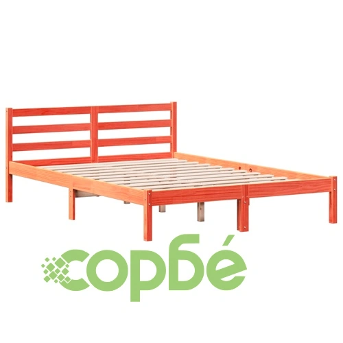 Рамка за легло без матрак, восъчнокафяв, 160x200 см, бор масив ➤ топ цена ➤ sorbe.bg