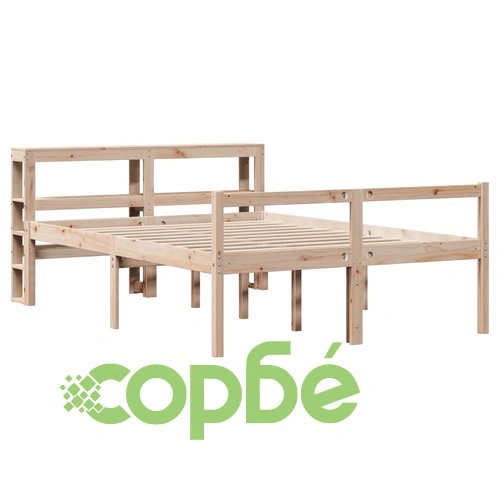 Легло за възрастни с табла, 160x200 см, борово дърво масив ➤ топ цена ➤ sorbe.bg