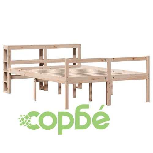 Легло за възрастни с табла, 160x200 см, борово дърво масив ➤ топ цена ➤ sorbe.bg