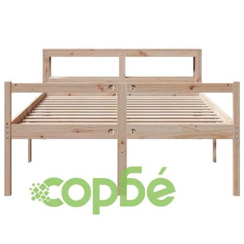 Легло за възрастни с табла, 160x200 см, борово дърво масив ➤ топ цена ➤ sorbe.bg