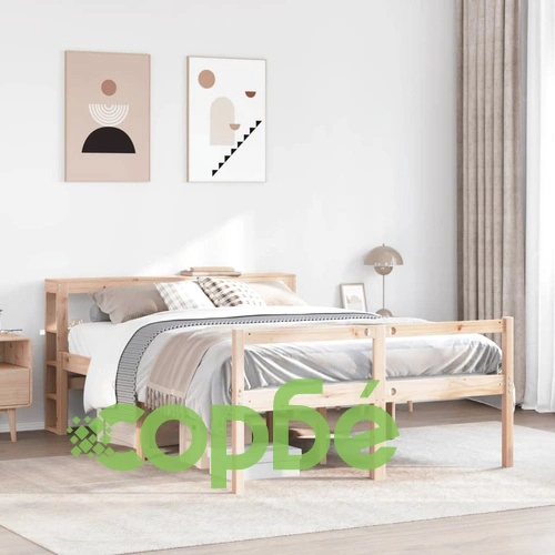 Легло за възрастни с табла, 160x200 см, борово дърво масив ➤ топ цена ➤ sorbe.bg