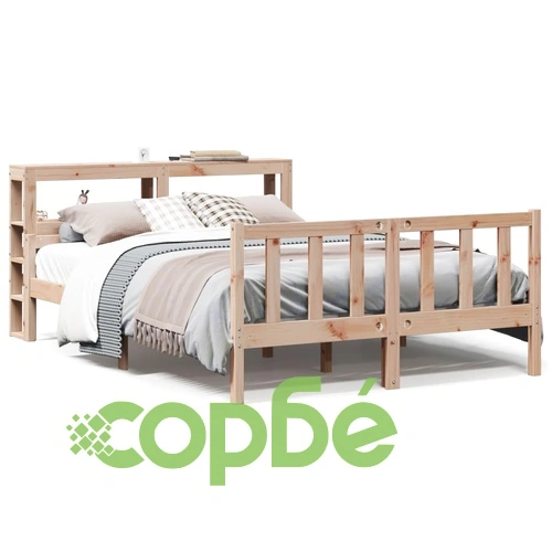 Рамка за легло без матрак, 120x190 см, масивна чамова дървесина ➤ топ цена ➤ sorbe.bg