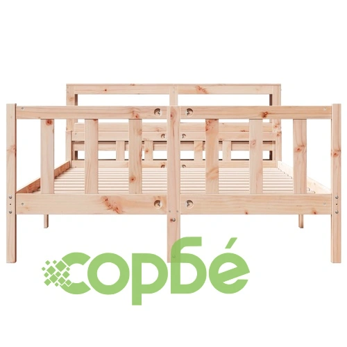 Рамка за легло без матрак, 120x190 см, масивна чамова дървесина ➤ топ цена ➤ sorbe.bg