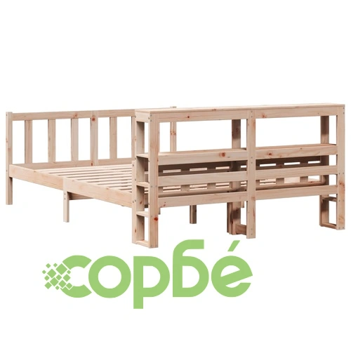 Рамка за легло без матрак, 120x190 см, масивна чамова дървесина ➤ топ цена ➤ sorbe.bg