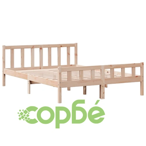 Рамка за легло без матрак, 120x190 см, масивна чамова дървесина ➤ топ цена ➤ sorbe.bg