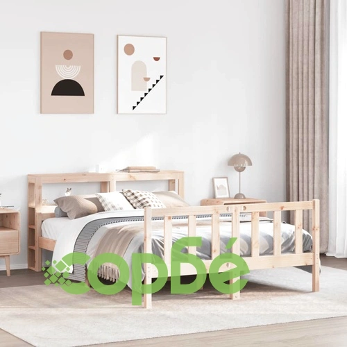 Рамка за легло без матрак, 120x190 см, масивна чамова дървесина ➤ топ цена ➤ sorbe.bg