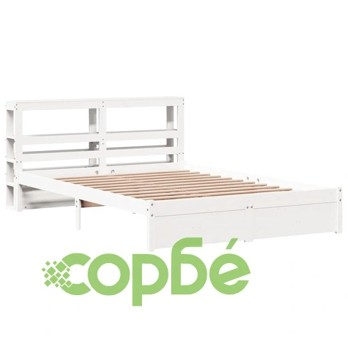 Рамка за легло с табла без матрак, бяла, 140x190 см ➤ топ цена ➤ sorbe.bg