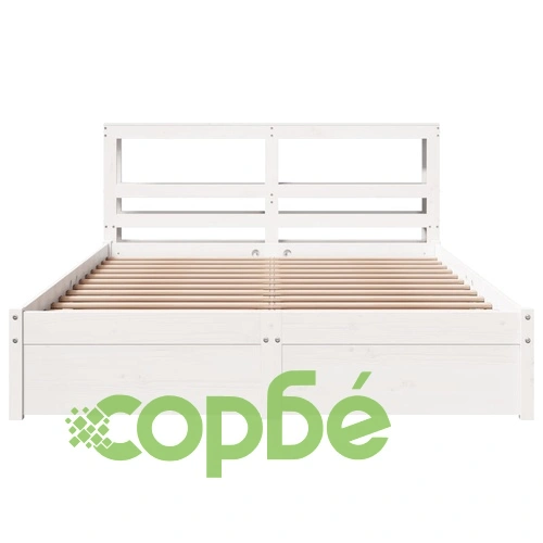 Рамка за легло с табла без матрак, бяла, 140x190 см ➤ топ цена ➤ sorbe.bg