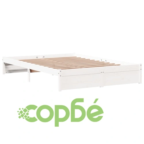 Рамка за легло с табла без матрак, бяла, 140x190 см ➤ топ цена ➤ sorbe.bg