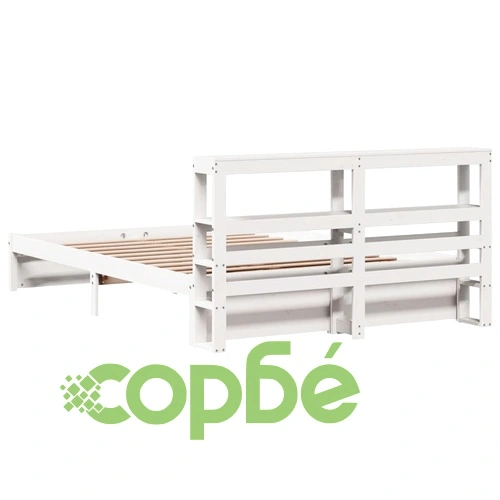 Рамка за легло с табла без матрак, бяла, 140x190 см ➤ топ цена ➤ sorbe.bg