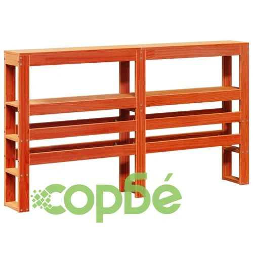 Рамка за легло с табла, восъчнокафяв, 140x190 см, масивно дърво ➤ топ цена ➤ sorbe.bg