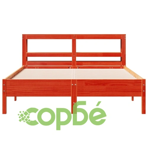 Рамка за легло без матрак, восъчнокафяв, 140x190 см, бор масив ➤ топ цена ➤ sorbe.bg