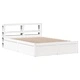 Рамка за легло с табла, бяла, 140x190 см, масивно дърво