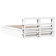 Рамка за легло с табла, бяла, 140x190 см, масивно дърво