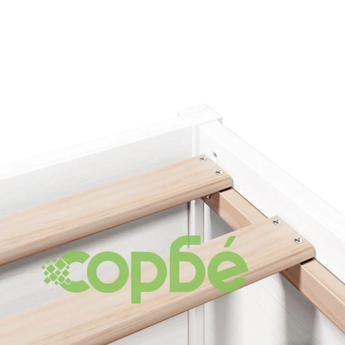 Рамка за легло с табла, бяла, 140x190 см, масивно дърво ➤ топ цена ➤ sorbe.bg