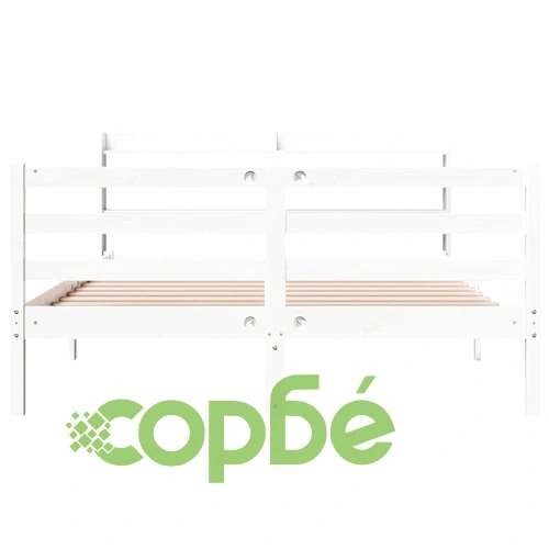 Рамка за легло с табла без матрак, бяла, 140x190 см ➤ топ цена ➤ sorbe.bg