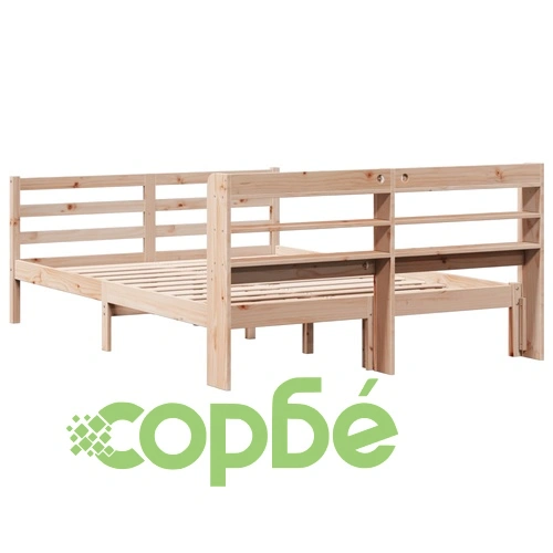Рамка за легло с табла, 150x200 см, борово дърво масив ➤ топ цена ➤ sorbe.bg