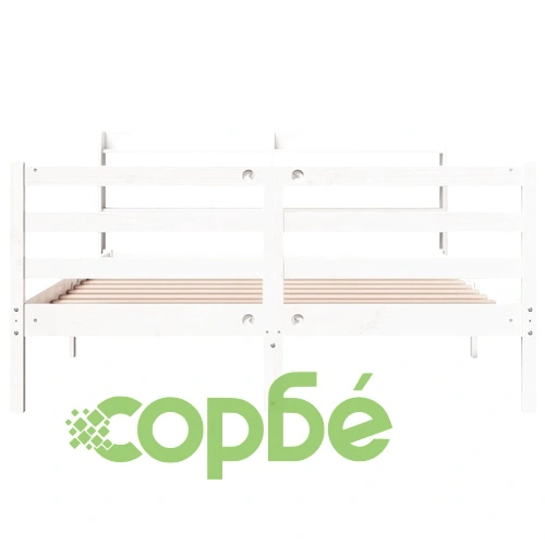 Рамка за легло с табла без матрак, бяла, 160x200 см ➤ топ цена ➤ sorbe.bg