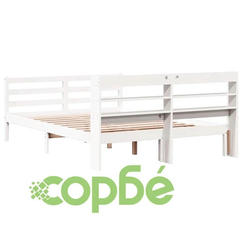 Рамка за легло с табла без матрак, бяла, 160x200 см ➤ топ цена ➤ sorbe.bg