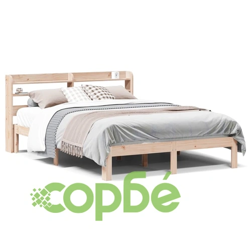 Рамка за легло с табла, 140x190 см, масивно дърво ➤ топ цена ➤ sorbe.bg