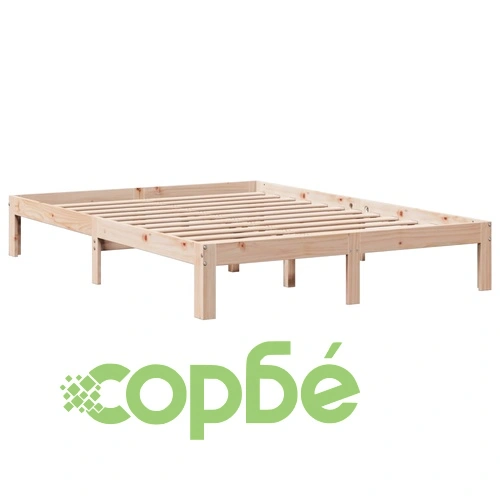 Рамка за легло с табла, 140x190 см, масивно дърво ➤ топ цена ➤ sorbe.bg