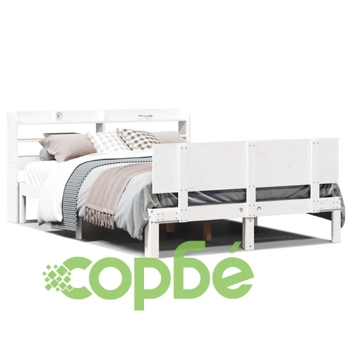 Рамка за легло с табла без матрак, бяла, 140x190 см ➤ топ цена ➤ sorbe.bg