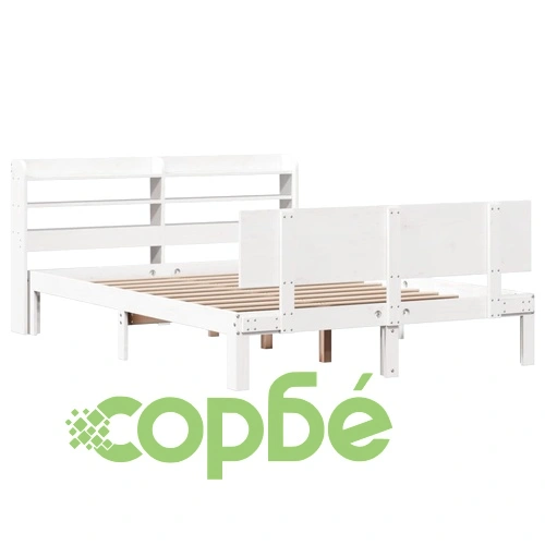 Рамка за легло с табла без матрак, бяла, 140x190 см ➤ топ цена ➤ sorbe.bg