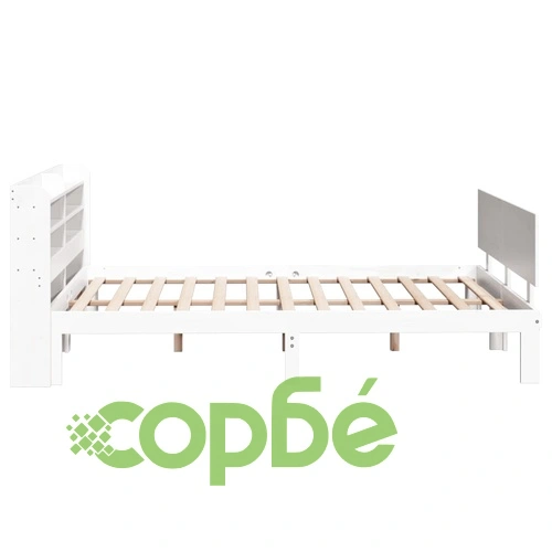 Рамка за легло с табла без матрак, бяла, 140x190 см ➤ топ цена ➤ sorbe.bg