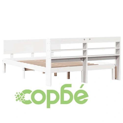 Рамка за легло с табла без матрак, бяла, 140x190 см ➤ топ цена ➤ sorbe.bg