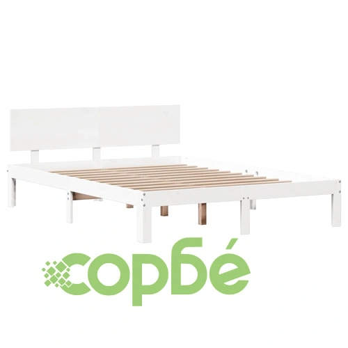 Рамка за легло с табла без матрак, бяла, 140x190 см ➤ топ цена ➤ sorbe.bg