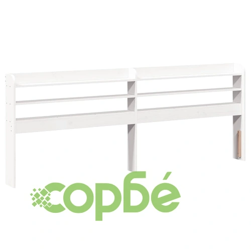 Рамка за легло без матрак, бял, 160x200 см, бор масив ➤ топ цена ➤ sorbe.bg