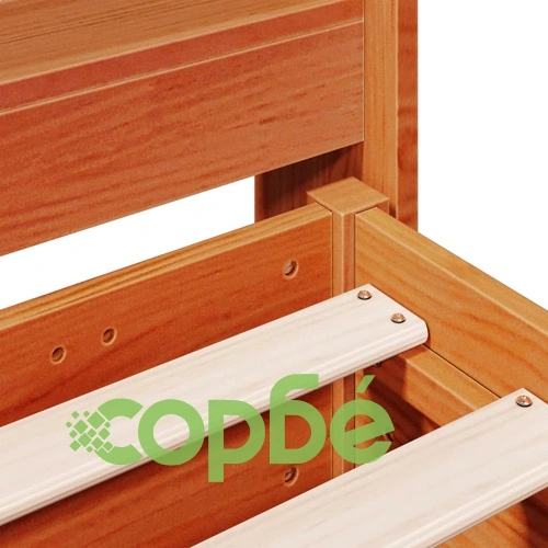 Рамка за легло без матрак, восъчнокафяв, 120x200 см, бор масив ➤ топ цена ➤ sorbe.bg