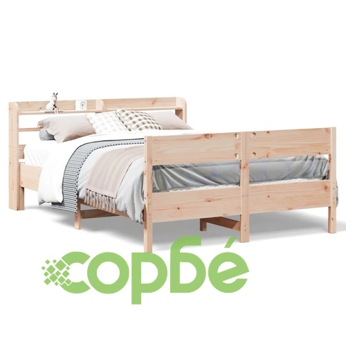 Рамка за легло без матрак, 160x200 см, масивна чамова дървесина ➤ топ цена ➤ sorbe.bg