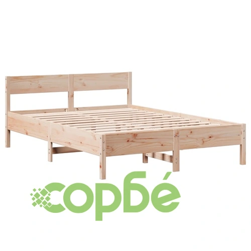 Рамка за легло без матрак, 160x200 см, масивна чамова дървесина ➤ топ цена ➤ sorbe.bg