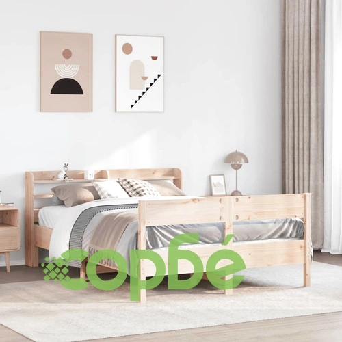 Рамка за легло без матрак, 160x200 см, масивна чамова дървесина ➤ топ цена ➤ sorbe.bg