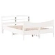 Рамка за легло с табла, бяла, 140x190 см, масивно дърво