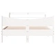 Рамка за легло с табла, бяла, 140x190 см, масивно дърво