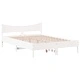 Рамка за легло с табла, бяла, 140x190 см, масивно дърво