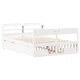 Рамка за легло без матрак, бял, 160x200 см, бор масив